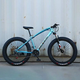 AURALLL Lightweight Fat Tire Bike Outroad Mountain Bike Carbon Steel Mountain Bike - Simple Style for,Blue,7speed 26 inch