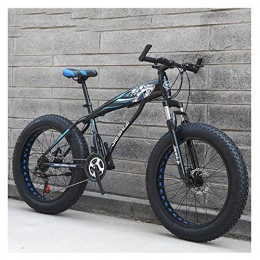 AZYQ Bike AZYQ Adult Mountain Bikes, Boys Girls Fat Tire Mountain Trail Bike, Dual Disc Brake Hardtail Mountain Bike, High-Carbon Steel Frame, Bicycle, Blue E, 26 inch 21 Speed, Blue B, 24 Inch 27 Speed
