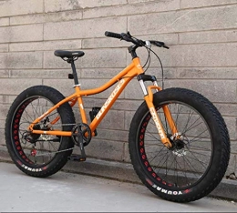 AZYQ Bike AZYQ Mountain Bikes, 26Inch Fat Tire Hardtail Snowmobile, Dual Suspension Frame and Suspension Fork All Terrain Men's Mountain Bicycle Adult, Orange 1, 21Speed