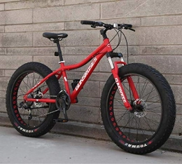AZYQ Fat Tyre Mountain Bike AZYQ Mountain Bikes, 26Inch Fat Tire Hardtail Snowmobile, Dual Suspension Frame and Suspension Fork All Terrain Men's Mountain Bicycle Adult, Red 1, 27Speed