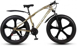 baozge Fat Tyre Mountain Bike baozge Adult Mens Fat Tire Mountain Bike Variable Speed Snow Beach Bikes Double Disc Brake Cruiser Bicycle 26 inch Magnesium Alloy Integrated Wheels Black 24 Speed-21 speed_Gold