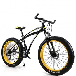 Bdclr Bike Bdclr Suitable for height 57-69 inches, 24-speed snowmobile wide tire disc brakes shock absorber student bicycle mountain bike, Yellow, 26inch