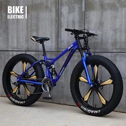 Ti-Fa Fat Tyre Mountain Bike Bicycle 26 Inch Mountain Bike Fat Tire Mountain Trail Bike Dual Disc Brake High-carbon Steel Frame Anti-Slip Bikes For Teens Or Adults, 07 Speed