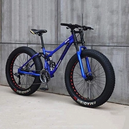 Bike Fat Tyre Mountain Bike Bike Mountain, 26 Inch 7 / 21 / 24 / 27 Speed Bicycle, Men Women Student Variable Speed, Fat Tire Mens Mountain (Color : Blue, Size : 27 speed)
