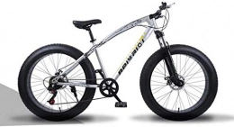 HongLianRiven Bike BMX Mountain Bikes 26 Inch Fat Tire Hardtail Mountain Bike Dual Suspension Frame And Suspension Fork All Terrain Bicycle Men's And Women Adult 5-25 ( Color : 7 Speed , Size : Silver spoke )