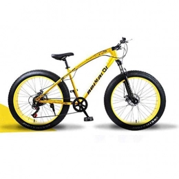 HongLianRiven Fat Tyre Mountain Bike BMX Mountain Bikes, 26 Inch Fat Tire Hardtail Mountain Bike, Dual Suspension Frame And Suspension Fork All Terrain Mountain Bicycle, Men's And Women Adult 6-24 ( Color : Gold spoke , Size : 7 speed )