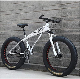 CDFC Fat Tyre Mountain Bike CDFC Adult Mountain Bikes, Boys Girls Fat Tire Mountain Trail Bike, Dual Disc Brake Hardtail Mountain Bike, High-Carbon Steel Frame, Bicycle 26Inch Wheel, A, 24 Speed