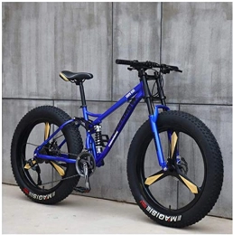 CDFC Bike CDFC Fat Tire mountain bike, 26 inch mountain bike bicycle with disc brakes, frames from carbon steel, suitable for people over 175 Cm Great Blue 3 languages, 27 Speed