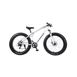 CENPEN Bike CENPEN Outdoor sports Fat Bike, 26 inch cross country mountain bike 7 speed beach snow mountain 4.0 big tires adult outdoor riding (Color : White)