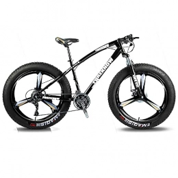 CHICAI Bike CHICAI High-carbon Student Bike Adult 26-inch Beach Snow Fat Bike Mountain Cross-country Steel Ultra-wide Tire Sports Bike 21-30speed Low-speed Racing (Black) (Size : 27-speed)