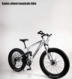 Cloth-YG Bike Cloth-YG Adult Fat Tire Mountain Bike, Snow Bikes, Double Disc Brake Beach Cruiser Bikes, Men All-Terrain Full Suspension Bicycle, 4.0 Wide 24 Inch Wheels, A, 30 speed