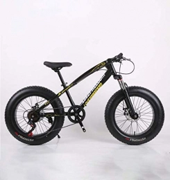 Cloth-YG Fat Tyre Mountain Bike Cloth-YG Fat Tire Adult Mountain Bike, High-Carbon Steel Frame Cruiser Bikes, Beach Snowmobile Bicycle, Double Disc Brake 20 Inch Wheels, Black, 21 speed