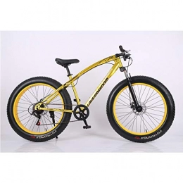Collapsible Bike Collapsible Off-Road Beach Snowmobile Variable Speed Mountain Bike, Fat Bike 26 Inch 27 Speed, Steel Frame Soft Seat, Gold