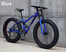 CSS Fat Tyre Mountain Bike CSS Mountain Bike 21 Speed Variable Speed Off Road Beach Snowmobile Adult Super Wide 4.0 Large Tire Mountain Bike Male and Female Bicycle Students 6-11, Blue