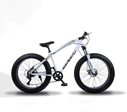 CSS Fat Tyre Mountain Bike CSS Mountain Bikes 26 inch Fat Tire Hardtail Mountain Bike Dual Suspension Frame and Suspension Fork All Terrain Bicycle Men's and Women Adult 5-25, White Spoke