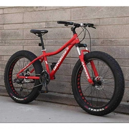 CSS Bike CSS Mountain Bikes, 26Inch Fat Tire Hardtail Snowmobile, Dual Suspension Frame and Suspension Fork All Terrain Men's Mountain Bicycle Adult 7-10, 24Speed
