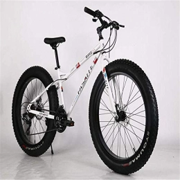 CXY-JOEL Bike CXY-JOEL 26-Inch 7-Speed Snow Bike, Shock-Absorbing Front Fork, Front and Rear Disc Brakes, 4.0 Fat Tire ATV, Electric Bike-Black 26 inch, White 26 inch