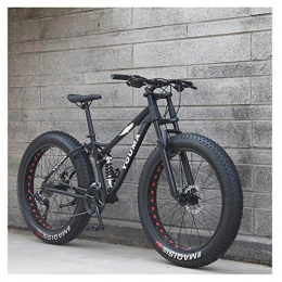 CXY-JOEL Bike CXY-JOEL 26 inch Mountain Bikes, Adult Boys Girls Fat Tire Mountain Trail Bike, Dual Disc Brake Bicycle, High-Carbon Steel Frame, Anti-Slip Bikes, Black, 27 Speed, Black, 27 Speed
