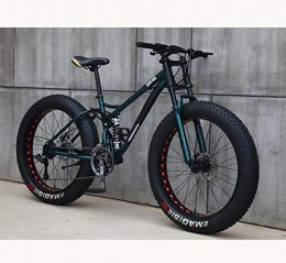 CXY-JOEL Fat Tyre Mountain Bike CXY-JOEL Mountain Bike for Teens of Adults Men and Women, High Carbon Steel Frame, Soft Tail Dual Suspension, Mechanical Disc Brake, 24 / 265.1 inch Fat Tire, Cyan, 24 inch 7 Speed, Cyan