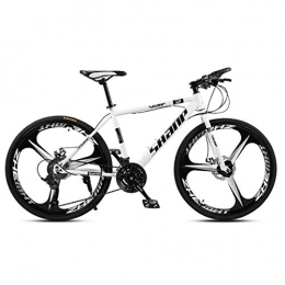 DDSCT Adult mountain bike 26 inch double disc brake VTT city bicycle one-wheel off-road Variable speed MTB mountain bike,White,30Speed