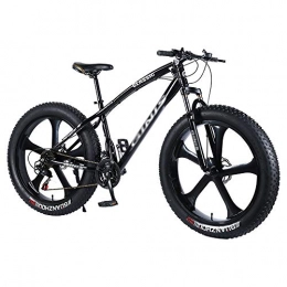 DFEIL Fat Tyre Mountain Bike DFEIL Shock Mountain Bikes, Fat Tire Variable Speed Bicycle, High-carbon Steel Frame Hardtail Mountain Bike With Dual Disc Brake, 5 Spoke, 21 / 24 / 27 / 30-speed, 26 Inches (Color : 21 speed)