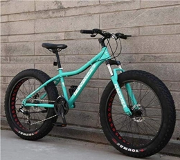 Dirty hamper Fat Tyre Mountain Bike Dirty hamper Mountain Bike Mountain Bikes, 26Inch Fat Tire Hardtail Snowmobile, Dual Suspension Frame Suspension Fork All Terrain (Color : Green 1, Size : 21Speed)