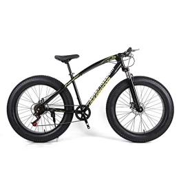 TOPYL  Double Disc Brake Fat Tire Mountain Bicycle, 26 Inch Mountain Bikes Bicycle, Mountain Bike For Teens Adults Men Women Black 26", 21-speed
