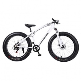 DRAKE18 Fat Tyre Mountain Bike DRAKE18 Fat Bike, 26 Inches Snow Mountain Bike 24 Speed Variable Speed Cross Country 4.0 Big Tires Adult Outdoor Riding, White