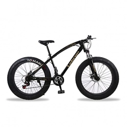 ENERJ Fat Tyre Mountain Bike ENERJ 26' Mountain Bike for Adults, 21 Speed Gear with Fat Tyres, Advanced Shock Absorption System and Disk Breaks (Black)