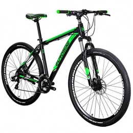 EUROBIKE Fat Tyre Mountain Bike Eurobike Mountain Bike X9 Bicycle 29" 21Speed Dual Disc Brake Spoke Wheels Bike (Spoke-Green)