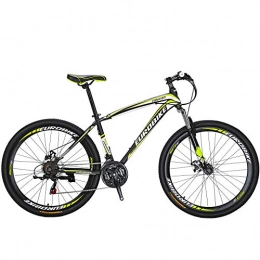 EUROBIKE Fat Tyre Mountain Bike Eurobike X1 27.5” Mens Mountain bike Daul Disc Brake 21 Speed Bicycle Front Suspension MTB (Yellow)