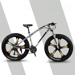 FJX Bike F-JX 26" Mountain Bike, Double-disc Mountain Snowmobile, Beach Fat Tire Speed Bicycle, Steel Bicycle Frame, Gray, 26 inch 21 speed