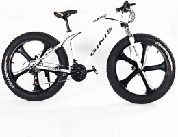 FANLIU Bike FANLIU Teens Mountain Bikes, 21-Speed 24 Inch Fat Tire Bicycle, High-carbon Steel Frame Hardtail Mountain Bike with Dual Disc Brake (Color : White, Size : Spoke)