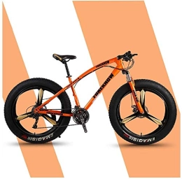 Aoyo Bike Fat Tire Bike, Mountain Bikes, All-Terrain, 26 Inch 24 Speeds, Front Suspension, Double Disc Brake, High Carbon Steel, Bike, Outdoor, Beach, Bikes, 3 Spoke, For Men Women Universal (Color : Orange)