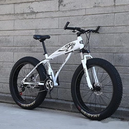 AEF Fat Tyre Mountain Bike Fat Tire Mountain Mens Bike 21 / 24 / 27 Speed, 24 / 26 Inch Non-Slip Snow Bike, Suspension Fork And Dual Disc Brakes Outroad Mountain Bike, High Carbon Steel Frame, for Men And Women, C27 speed, 26