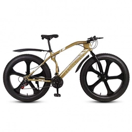 FSXJD 26 Inch Mountain Bike Dual Suspension Frame And Suspension Fork Bicycle Mountain Bikes Bearing 200 kg-26 Gold 5 Spoke