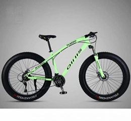 GASLIKE Fat Tyre Mountain Bike GASLIKE 26 Inch Bicycle Mountain Bike Hardtail for Men's Womens, Fat Tire MTB Bikes, High-Carbon Steel Frame, Shock-Absorbing Front Fork And Dual Disc Brake, Green, 24 speed