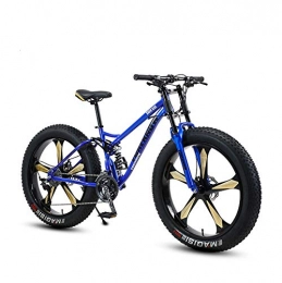 GASLIKE Bike GASLIKE Fat Tire Mountain Bike For Adult, High Strength Carbon Steel Frame Snow Bikes, Double Disc Brake 26Inch Cruiser Bicycle, B, 7speed