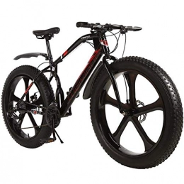 GASLIKE Fat Tyre Mountain Bike GASLIKE Mountain Bike Bicycle, 26 Inch Wheels Fat Tire MTB Bike Hardtail, High-Carbon Steel Frame, Dual Disc Brake, A, 24 speed