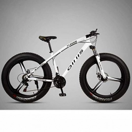 GASLIKE Fat Tyre Mountain Bike GASLIKE Mountain Bike Bicycle for Adults, 264.0 Inch Fat Tire MTB Bike, Hardtail High-Carbon Steel Frame, Shock-Absorbing Front Fork And Dual Disc Brake, White, 27 speed