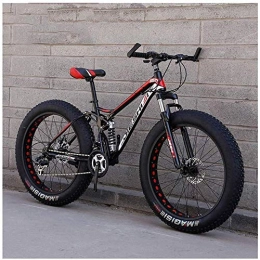 Giow Fat Tyre Mountain Bike Giow Adult Mountain Bikes, Fat Tire Dual Disc Brake Hardtail Mountain Bike, Big Wheels Commuter Cross-country Bicycle, High-carbon Steel Frame Bike (Color : 21 speed, Size : 26 inches)