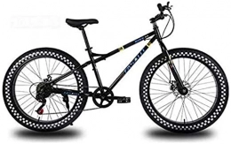 GMZTT Fat Tyre Mountain Bike GMZTT Unisex Bicycle 26 Inch Wheels Mountain Bicycle for Adults, Fat Tire Hardtail Bicycle Bicycle, High-Carbon Steel Frame, Dual Disc Brake (Color : Black, Size : 21 speed)