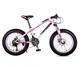 GPAN Fat Tyre Mountain Bike GPAN 26 Inch Mountain Bicycle Bike MTB Super Wide Tire Adjustable Height Front rear disc brakes 24 Speed, Pink