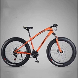 GQQ Fat Tyre Mountain Bike GQQ 26-Inch Mountain Bikes, Dual Disc Brakes Fat Tire Mountain Bike Trail, Variable Speed Bicycle, Adjustable Seat Bicycle, High-Carbon, Black, 24 Speed Spoke, Red