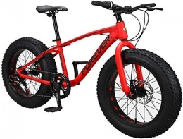 GQQ Fat Tyre Mountain Bike GQQ Variable Speed Bicycle, Kids Mountain Bikes, 20 inch 9Speed Fat Tire Antislip Bikes, Aluminum Frame Dual Disc Brake Bicycle, Hardtail Mountain Bike, Red