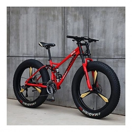 GUHUIHE Fat Tyre Mountain Bike GUHUIHE 26 Inch Wheel 27 Speed Adult Mountain Fat Bike Variable Speed Road Bicycle Off-road Snowmobile Men Outdoor Ride MTB (Color : Red 3 knife wheel, Size : 21 Speed)
