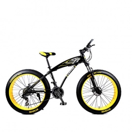 HAZYJT Bike HAZYJT Mountain Bikes, 26 inch Fat Tire MTB Bicycles with High-Tensile Steel Frame, All Terrain Mountain Bike, 21 / 24 / 27speed, Yellow, 27 speed