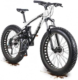 HCMNME Fat Tyre Mountain Bike HCMNME durable bicycle Adult Fat Tire Mountain Bike, 27 Speed Aluminum Alloy Off-Road Snow Bikes, Oil Pressure Double Disc Brake Beach Cruiser Bicycle, 26 Inch Wheels Alloy frame with Disc Brake