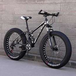 HCMNME Fat Tyre Mountain Bike HCMNME durable bicycle Adult Fat Tire Mountain Bike, Off-Road Snow Bike, Double Disc Brake Cruiser Bikes, Beach Bicycle 24 Inch Wheels Alloy frame with Disc Brakes