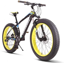 HCMNME Fat Tyre Mountain Bike HCMNME durable bicycle Adult Mens Fat tire Mountain Bike, Aluminum Alloy Frame Beach Snow Bikes, Double Disc Brake 27 Speed Bicycle, 26 Inch Wheels Alloy frame with Disc Brakes (Color : B)